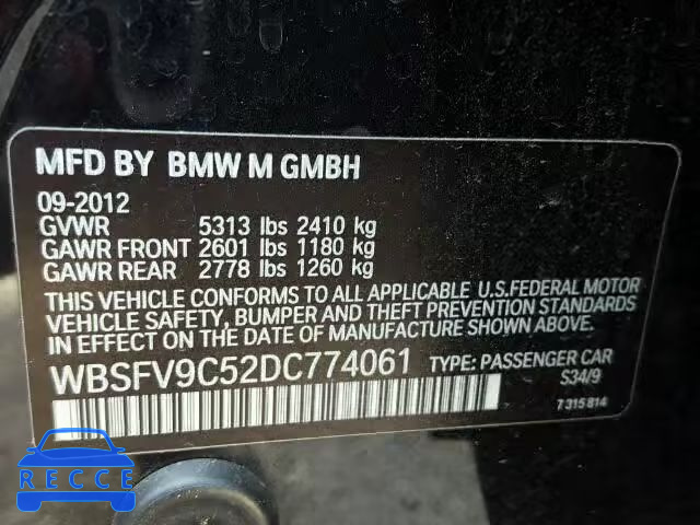 2013 BMW M5 WBSFV9C52DC774061 image 9