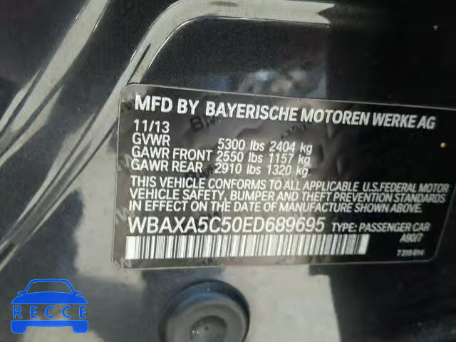 2014 BMW 535D WBAXA5C50ED689695 зображення 9