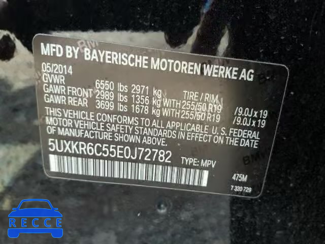 2014 BMW X5 XDRIVE5 5UXKR6C55E0J72782 image 9