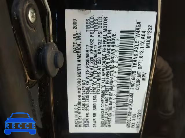 2010 MITSUBISHI ENDEAVOR L 4A4JN2AS8AE002660 Bild 9