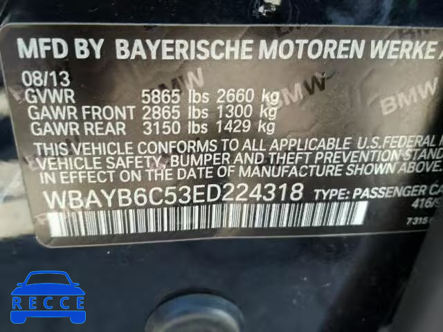 2014 BMW 750I XDRIV WBAYB6C53ED224318 image 9