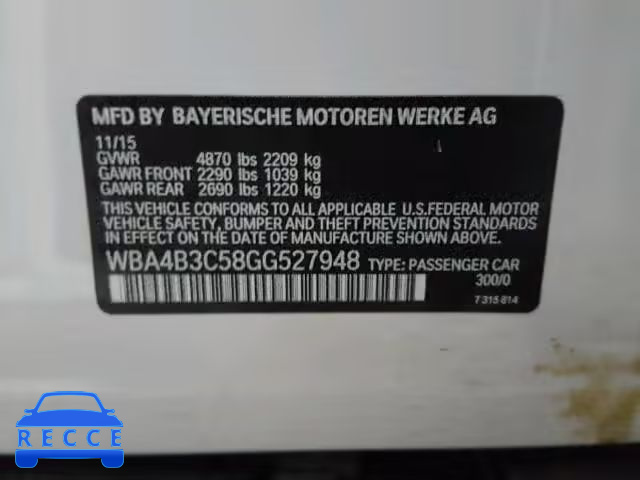 2016 BMW 435XI GRAN WBA4B3C58GG527948 зображення 9