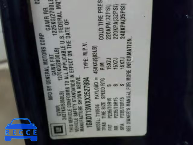 1999 GMC ENVOY 1GKDT13WXX2527884 image 9