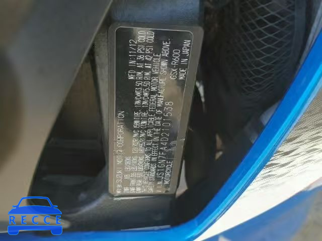 2013 SUZUKI GSX-R600 JS1GN7FA4D2101538 image 9