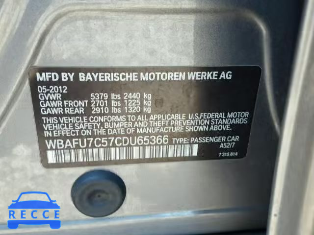 2012 BMW 535XI WBAFU7C57CDU65366 image 9