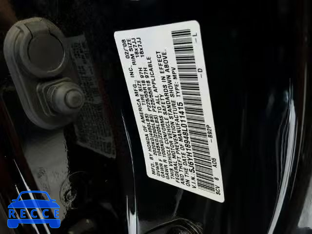 2008 HONDA ELEMENT SC 5J6YH18948L011415 image 9