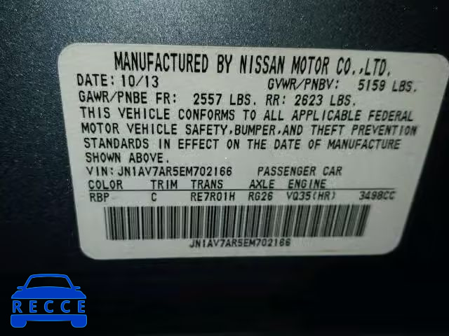 2014 INFINITI Q50 HYBRID JN1AV7AR5EM702166 Bild 9