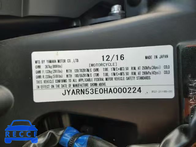 2017 YAMAHA FZ09 JYARN53E0HA000224 image 9