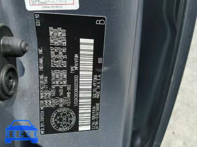 2011 TOYOTA SIENNA 5TDZK3DC6BS022933 image 9