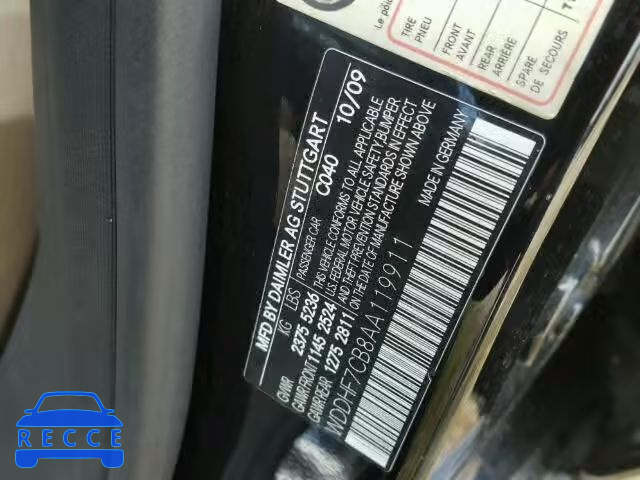2010 MERCEDES-BENZ E550 WDDHF7CB8AA119911 image 9