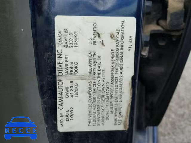 2003 CHEVROLET TRACKER LT 2CNBJ634936917470 Bild 9
