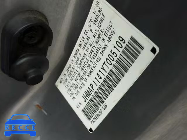 2000 HONDA S2000 JHMAP1141YT005109 image 9