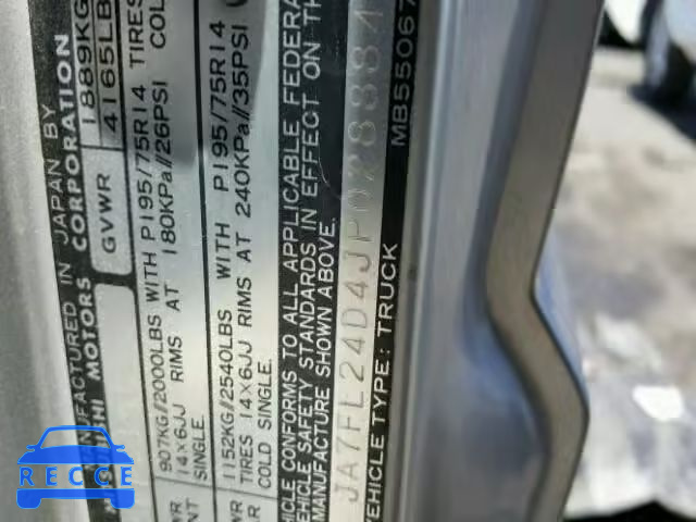 1988 MITSUBISHI MIGHTY MAX JA7FL24D4JP028884 image 9