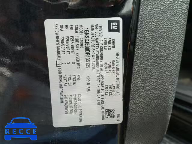 2013 CHEVROLET C1500 SUBU 1GNSCJE00DR135129 image 9
