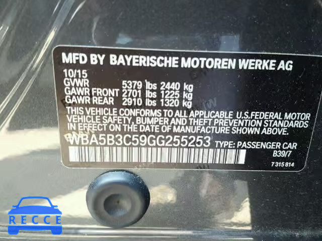 2016 BMW 535XI WBA5B3C59GG255253 Bild 9