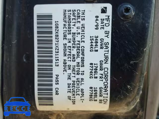 1999 SATURN SW2 1G8ZK8271XZ311513 image 9
