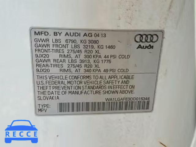 2013 AUDI Q7 PREMIUM WA1LGAFE3DD015344 image 9