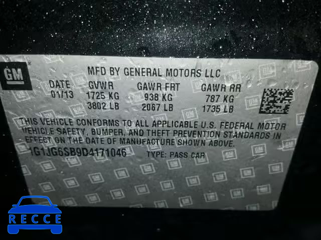 2013 CHEVROLET SONIC RS 1G1JG6SB9D4171046 image 9
