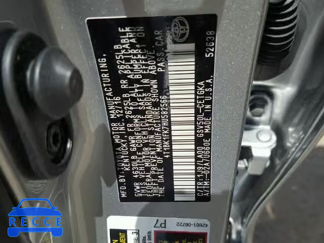 2017 TOYOTA CAMRY XSE 4T1BK1FK7HU582566 image 9