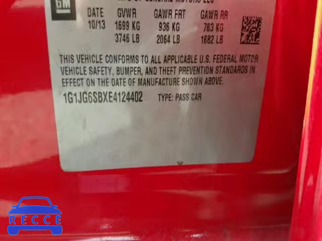 2014 CHEVROLET SONIC RS 1G1JG6SBXE4124402 image 9