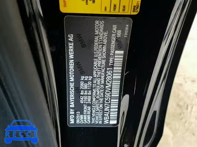 2013 BMW 135I/IS WBAUN7C59DVM28061 зображення 9