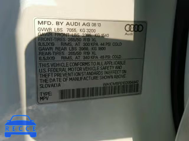 2014 AUDI Q7 PREMIUM WA1CMBFE1ED004942 зображення 9