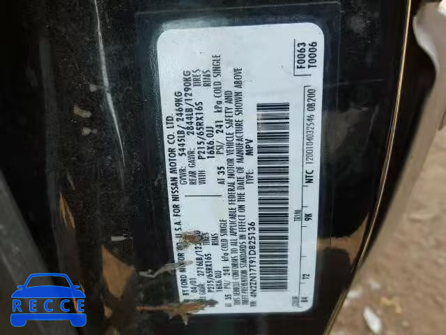 2001 NISSAN QUEST GLE 4N2ZN17T91D825136 image 9