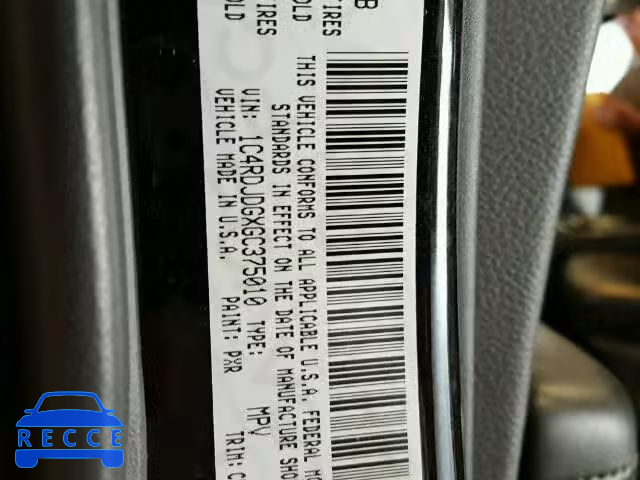 2016 DODGE DURANGO LI 1C4RDJDGXGC375010 image 9