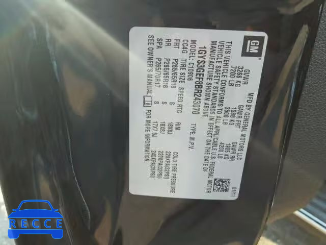 2011 CADILLAC ESCALADE E 1GYS3GEF8BR243070 image 9