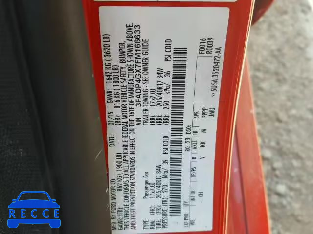 2015 FORD FIESTA ST 3FADP4GX7FM166633 image 9