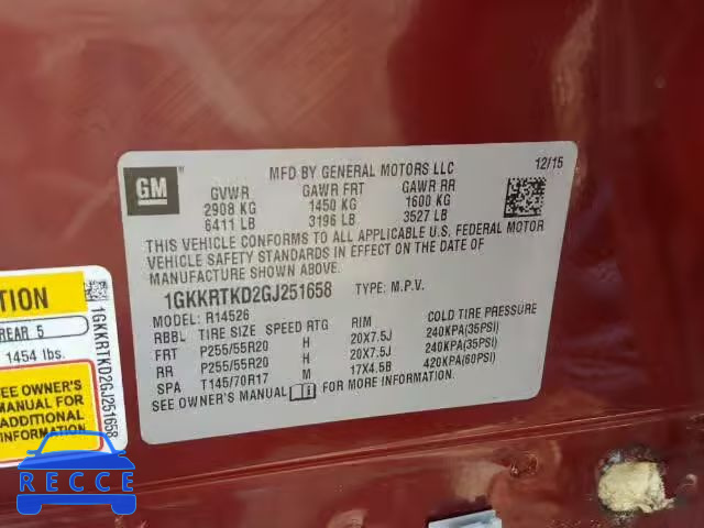 2016 GMC ACADIA DEN 1GKKRTKD2GJ251658 image 9