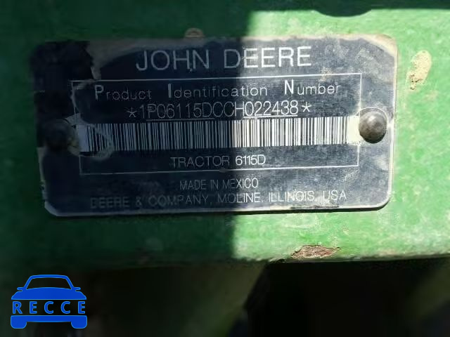 2012 JOHN DEERE TRACTOR 1P06115DCCH02243 зображення 9