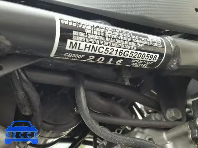 2016 HONDA CB300F MLHNC5216G5200598 image 9