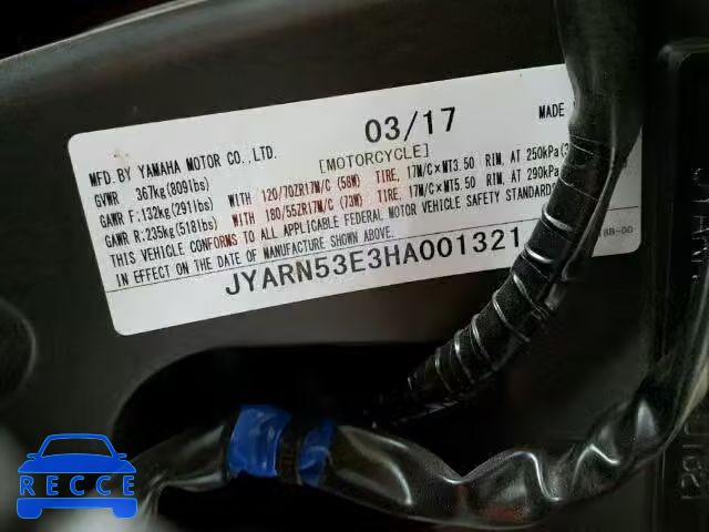 2017 YAMAHA FZ09 JYARN53E3HA001321 image 9