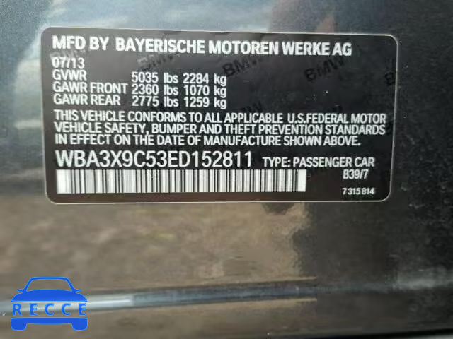 2014 BMW 335XI GT WBA3X9C53ED152811 image 9