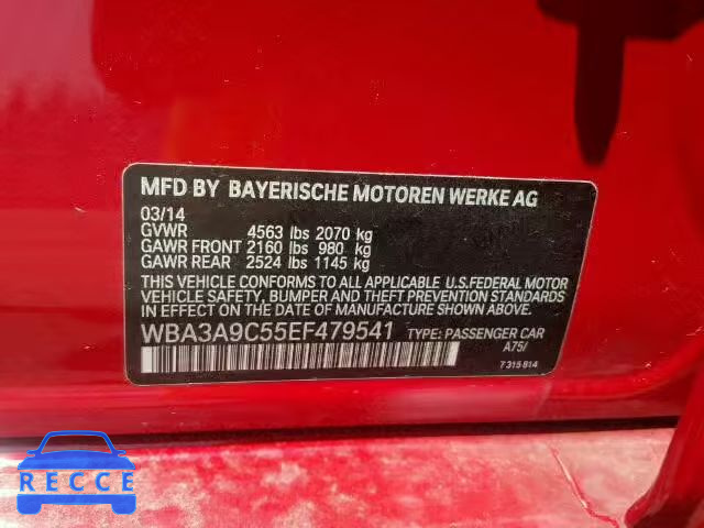 2014 BMW 335I WBA3A9C55EF479541 image 9