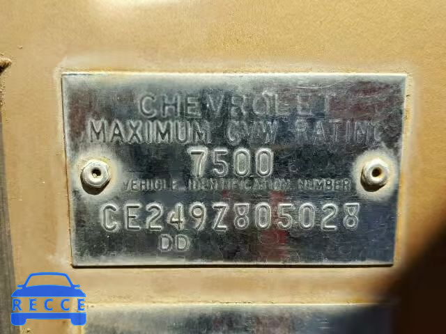 1969 CHEVROLET C20 PU CE249Z805028 зображення 9