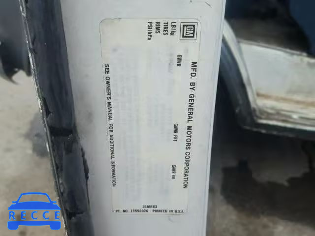 1988 CHEVROLET G10 VAN 1GCCG15H9J7105321 зображення 9
