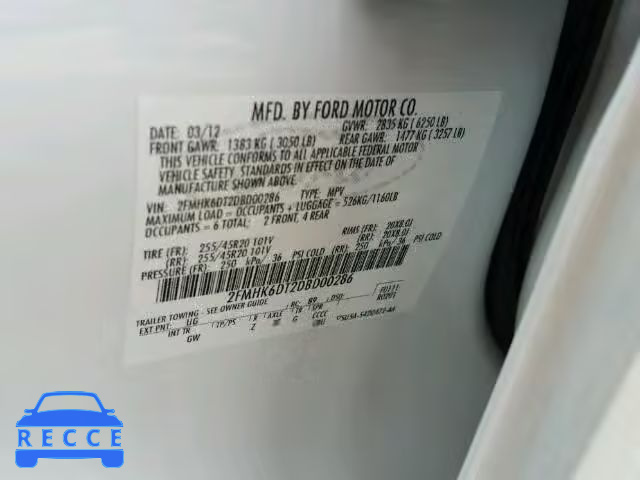 2013 FORD FLEX LIMIT 2FMHK6DT2DBD00286 image 9