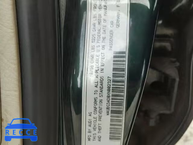 1999 AUDI A8 QUATTRO WAUBG34D0XN002327 image 9