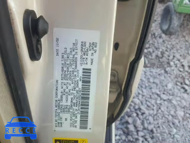 2003 LEXUS LX 470 JTJHT00W433527327 зображення 9