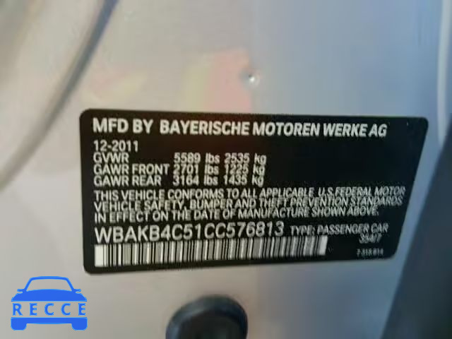 2012 BMW 740LI WBAKB4C51CC576813 image 9