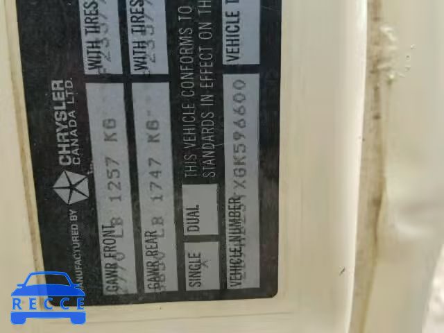 1986 DODGE RAM VAN B2 2B7HB23TXGK596600 Bild 9