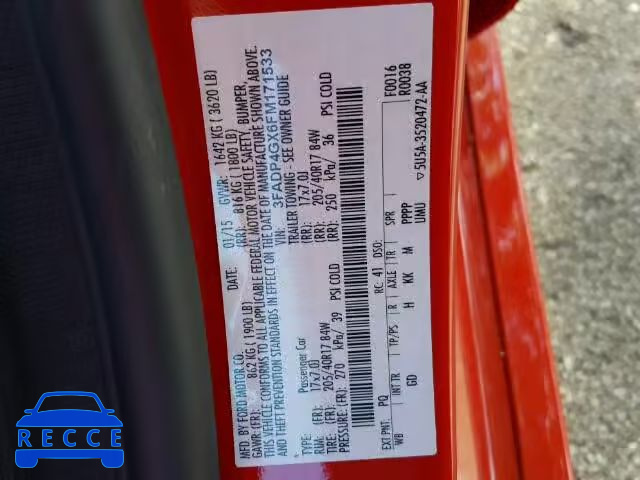2015 FORD FIESTA ST 3FADP4GX6FM171533 image 9