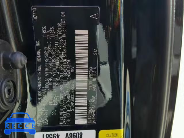 2013 TOYOTA SIENNA SPORT 5TDXK3DCXDS395726 image 9