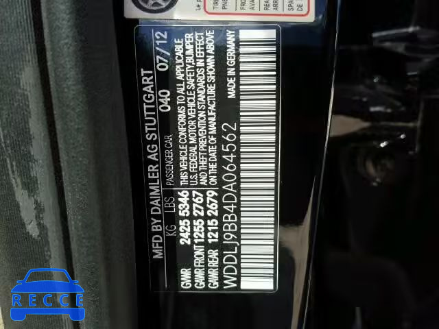 2013 MERCEDES-BENZ CLS550 4MA WDDLJ9BB4DA064562 image 9
