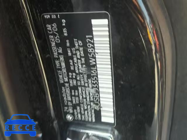 2006 BMW Z4 3.0I 4USBU33516LW58921 зображення 9
