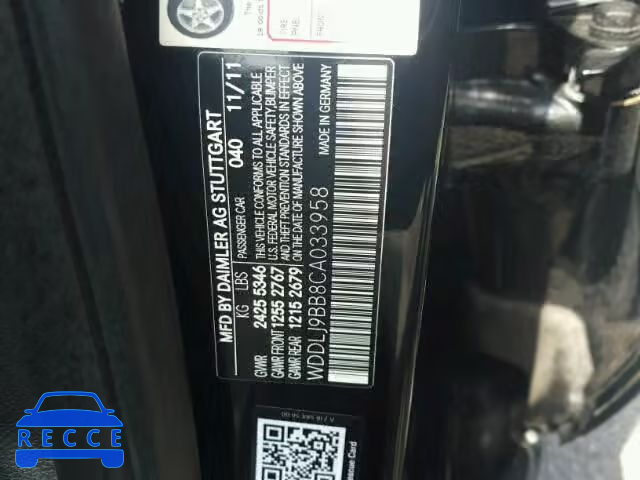 2012 MERCEDES-BENZ CLS550 4MA WDDLJ9BB8CA033958 image 8