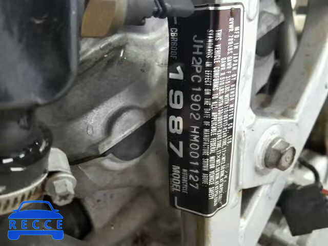 1987 HONDA CBR600F JH2PC1902HM001127 image 19