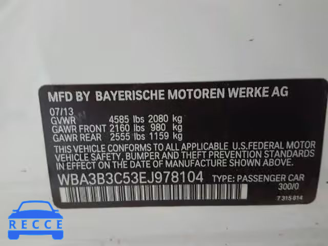 2014 BMW 328XI WBA3B3C53EJ978104 image 9
